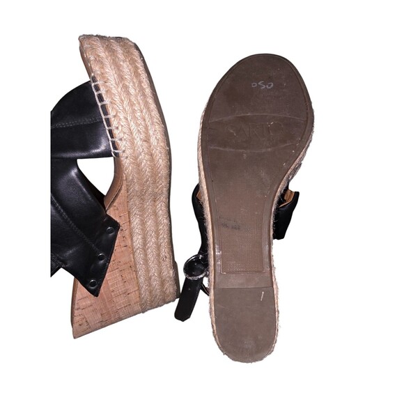Women Open Toe Franco Sarto Black Wedge Sandals Size 8 - Picture 9 of 9